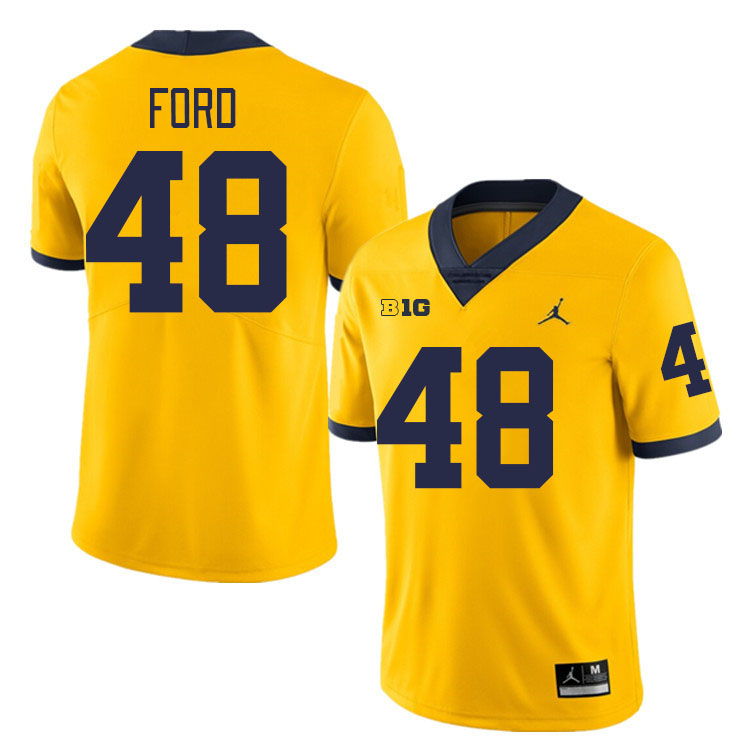 Gerald Ford Michigan Jersey,Michigan Wolverines #48 Gerald Ford Jersey Youth-Maize